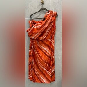Donna Karan Orange Redish and White Garment